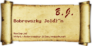 Bobrovszky Jolán névjegykártya