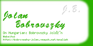 jolan bobrovszky business card
